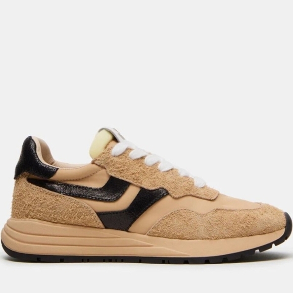 💛🔹️ STEVE MADDEN🔹️ Suede Burst Sneakers in tan/black for women - Picture 4 of 8